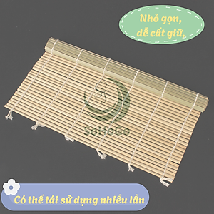 Bộ dụng cụ cuộn sushi bằng tre-Chiếu cuộn sushi Nhật Bản– Thảm tre cuộn sushi- Bộ làm sushi tại nhà mini- Bộ cuộn sushi kèm muỗng gỗ-  Dụng cụ làm sushi handmade