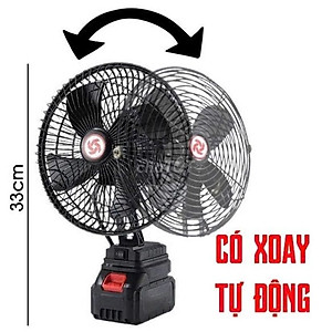 Quạt Tích điện Dùng Pin Rời 10 Cell 48V Metal (có Xoay)