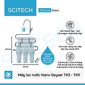 Máy lọc nước Nano Geyser TK by Scitech (Không dùng điện, không nước thải, 3 đến 9 cấp lọc) - Hàng chính hãng