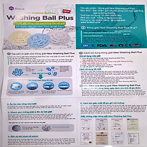 Bóng Giặt Sạch Quần Áo Chống Nhăn Lớn Washing Ball Plus Banh TPE Hạt Gốm Thơm 1000 Lần Giặt Đồ