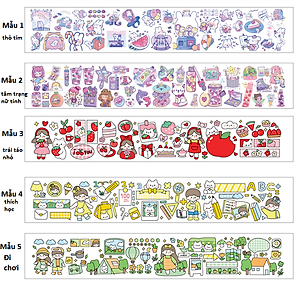 Miếng Sticker loại xịn cỡ lớn Laluna hoạt tiết xinh yêu - A14