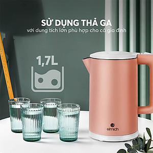 Ấm đun nước siêu tốc Elmich 1,7L KEE 1774 P - Hàng chính hãng