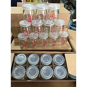 Combo 12 hũ thủy tinh làm sữa chua, bánh flan, caramen