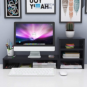 Kệ Để Màn Hình Và Kệ Sách Để Bàn 3 Tầng Cho Văn Phòng SIB Decor KDB09