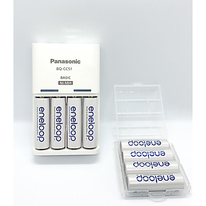Bộ Sạc PIN ENELOOP AA/AAA Kèm 4 Pin Sạc Made In Japan ( Kèm Hộp Đựng Pin Sạc ) - Hàng Chính Hãng