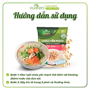 Combo 6 Gói Cháo Yến Mạch Thịt Heo Bằm Xuân An 40G (Tặng Kèm 1 Gói)