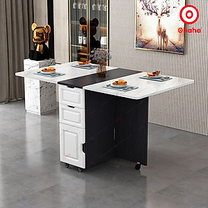 [ Kèm hình thực tế - Miễn phí giao hàng và lắp đặt tại TP.HCM] Bàn ăn thông minh xếp gọn Ohaha có bánh xe - BA026