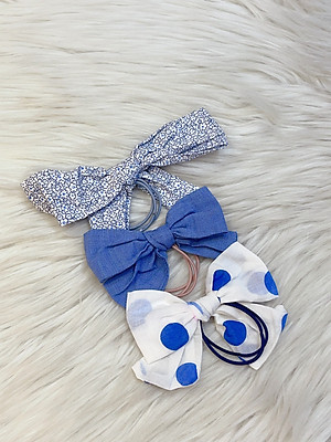 Set 3 dây nơ cột tóc vintage màu ngẫu nhiên cho bé gái SoraChan - L008