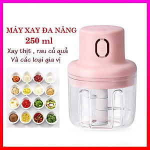 Máy Xay Đa Năng Cầm Tay Mini Sạc Điện Có Cổng Sạc Usb, Nhỏ Gọn Tiện Ích Dễ Sử Dụng Xay Hành Tỏi Rau Củ Quả Thể Tích 250ML- Hàng Chính Hãng MINIIN
