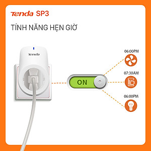 Ổ cắm điện Wi-fi thông minh điều khiển từ xa Tenda SP3 - Hàng Chính Hãng