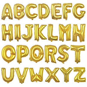 Bong bóng chữ cái màu vàng 35 cm (chọn chữ A - Z)