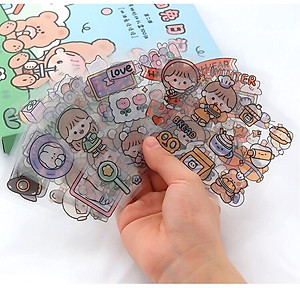 Hộp 100 tấm sticker trang trí set sticker dễ thương cắt sẵn trang trí decor sổ, miếng dán tập vở, bình nước, bút - Hàng chính hãng ( Giao ngẫu nhiên)