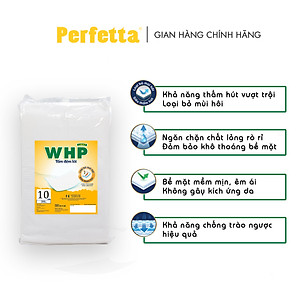 Tấm Đệm Lót WHP Underpad, Siêu Thấm Hút, Chống Trào Ngược, Khử Mùi Hiệu Quả Size 80x90 cm (8 miếng/túi)