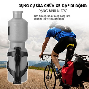 Bộ Dụng Cụ Sửa Chữa Xe Đạp Di Động Bơm Lốp Đa Năng Mini Và Vá Săm Xe Đạp Gắn Sườn Xe (Dạng Bình Nước) MaiLee