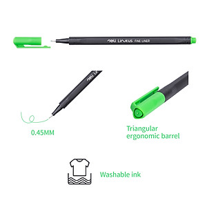 Bút đi nét Deli - Ngòi bọc kim loại 0.45mm - Mực có thể rửa được - EQ900