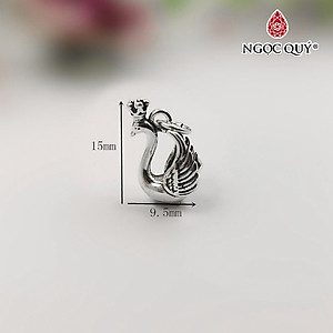 Charm bạc treo thiên nga đội vương miện - Ngọc Quý Gemstones