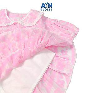 Bộ áo váy ngắn bé gái họa tiết Hồng loang boi dệt - AICDBG2ANDZL - AIN Closet