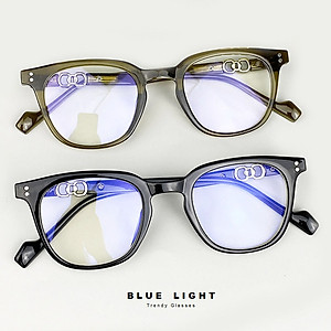 Gọng Kính Cận, Kính Giả Cận Nữ GM Jennie, Mắt Vuông Nhỏ, Chống Xánh Sáng Xanh, Đen, Xanh Rêu - BLUE LIGHT 