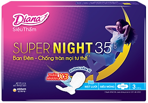 Combo 6 Băng Vệ Sinh Diana Super Night 35cm (Gói 3 Miếng)