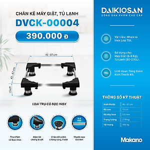 Chân kê máy giặt, tủ lạnh Daikiosan kích thước 45-61cm dùng cho máy giặt 6-9kg/ tủ lạnh 90-270 lít - Hàng chính hãng