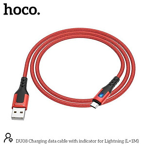 Cáp Sạc Micro-USB Có Đèn Cho Android, Samsung,... Hoco DU08 1M/2M, Cáp Dây Dù Siêu Bền, Sạc Nhanh 2.4 - Hàng Chính Hãng