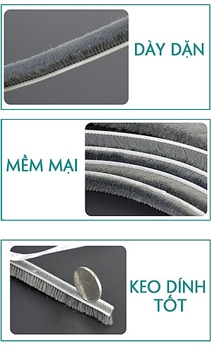 Ron Sợi Chân Cửa Khung Cửa 5*9mm - 9*9mm - 15*9mm - 23*9mm Ngăn Bụi Côn Trùng Chống Ồn Legaxi