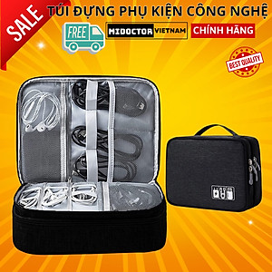 Túi Đựng Phụ Kiện Điện Thoại Máy Tính Lớn Cải Tiến Nhiều Ngăn Chống Nước, Chống Sốc Hàng Chính Hãng miDoctor - 2 NGĂN