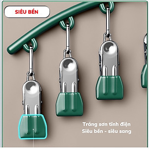 Móc Treo Đồ Lót Khăn Tất 10 Kẹp Inox, Móc Kẹp Phơi Quần Ao Đa Năng Tiết Kiệm Diện Tích, Chất Liệu Không Gỉ - HÀNG CHÍNH HÃNG MINIIN