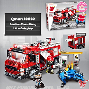 Đồ chơi lắp ráp xếp hình Qman 12022 - Cứu hoả trạm xăng nhiên liệu (275 chi tiết) - Dành cho bé từ 6 tuổi