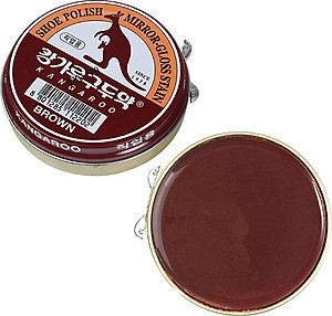 Combo Xi đánh giày Kangaroo Hàn Quốc + Bàn chải đánh giày cán gỗ