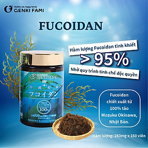 Fucoidan Genki Fami Nhật Bản, Tăng Cường Đề Kháng, Miễn Dịch, Hỗ Trợ Ngăn Ngừa Ung Bướu Hộp 150 viên