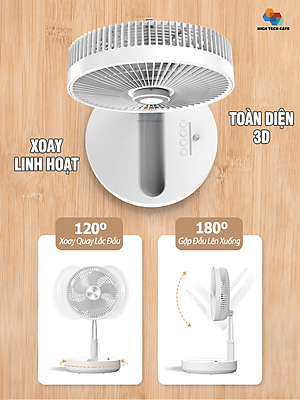 Quạt đứng tích điện P2000 thông minh không dây, điều khiển từ xa có đèn ngủ, gấp gọn lưu trữ tiện lợi, linh hoạt xoay quay tự động, hàng chính hãng
