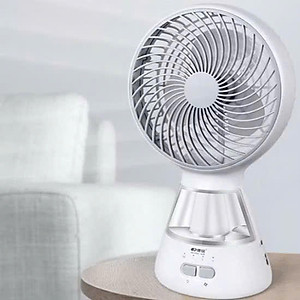 Quạt Tích Điện 3 Chế Độ, Kèm Đèn LED Siêu Sáng, Pin Dùng 3-5h Tùy Tốc Độ - HÀNG CHÍNH HÃNG MINIIN