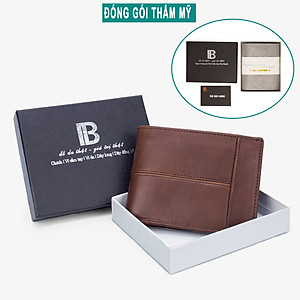 Ví nam, bóp nam da bò sáp Bụi Leather V106 - Bảo hành 12 tháng