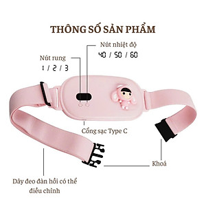 Máy Massage Làm Ấm Bụng, Đai Đeo Giảm Đau Bụng Kinh Nguyệt, Làm Ấm Tử Cung Cho Phụ Nữ Đến Kì 3 CHẾ ĐỘ