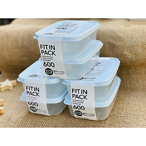 Set 2 hộp nhựa đựng thực phẩm Fitin Pack 600ml nắp dẻo màu xanh mint - Nội địa Nhật Bản