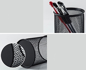 WZ5922	Cắm bút sắt tròn Đen Guangbo