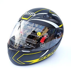 Mũ bảo hiểm fullface chính hãng Sunda 2000c đen nhám tem vàng