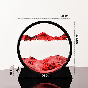 Tranh Cát 3D Chuyển Động Tranh Cát Chảy Hình Tròn Làm Quà Tặng Trang Trí Bàn Làm Việc Tinh Tế, Sang Trọng 