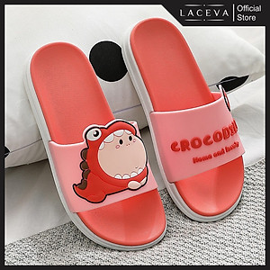 [Ảnh Thật] Dép Quai Ngang, Dép Đi Trong Nhà, Ngoài Trời Họa Tiết Cá Sấu Siêu Dễ Thương, Logo Nổi. Form Nhỏ Các Bạn Đặt Tăng 1 Size Nha Mã DP19