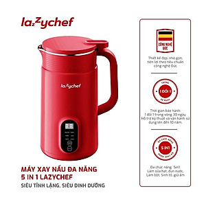 Máy Xay Nấu Đa Năng 5 In 1 Lazychef - Máy Làm Sữa Hạt, Máy Đa Năng Làm Sữa Đậu Nành,Nấu Cháo Chậm 800ml - Hàng Chính Hãng