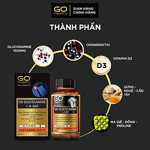GO GLUCOSAMINE 1-A-DAY 1500mg 30 viên - Viên uống bổ xương khớp nhập khẩu chính hãng GO Healthy New Zealand