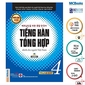 Sách - Tiếng Hàn Tổng Hợp Dành Cho Người Việt Nam Trung Cấp 4 - Sách Học + Sách Bài Tập - Bản Màu - MCBooks