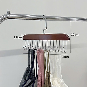 Móc Gỗ Treo Đồ Lót, Khăn, Thắt Lưng, Cà Vạt, Áo 2 Dây Đa Năng Tiện Dụng - Giao màu ngẫu nhiên