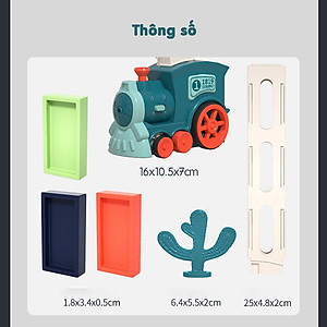 Đồ Chơi Đoàn Tàu Thả Domino Có Đèn Cho Bé Xếp Hình Lắp Ráp Giải Trí Giúp Bé Tăng Trí Thông Minh Rèn Luyện Tư Duy PaKaSa - Chính Hãng