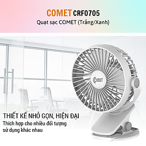 Quạt sạc mini | Quạt tích điện | Quạt kẹp nôi, xe đẩy thương hiệu Comet CRF0705 - Hàng chính hãng - BH 12 tháng - 15 ngày đổi mới