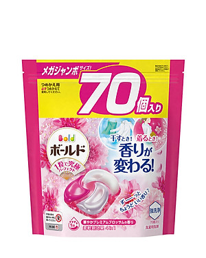 Viên giặt xả Bold GelBall 4D P&G hương hoa ngọt ngào túi refill 70 viên