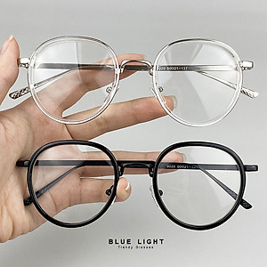 Kính Giả Cận, Gọng Kính Cận Nam Nữ Dáng Tròn Full Đen Không Độ Hàn Quốc - BLUE LIGHT SHOP