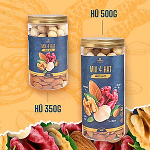 Hạt mix 4 loại hạt dinh dưỡng ( Hạt macca, óc chó vàng, óc chó đỏ, hạnh nhân )