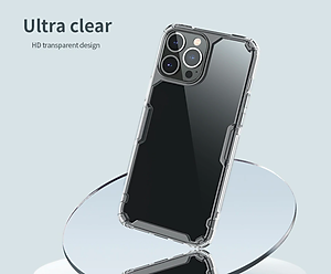 Ốp trong suốt chống sốc viền dẻo lưng cứng dành cho iPhone 13/ 13 Pro/ 13 Pro Max hiêu Nillkin Nature Pro - Hàng chính hãng